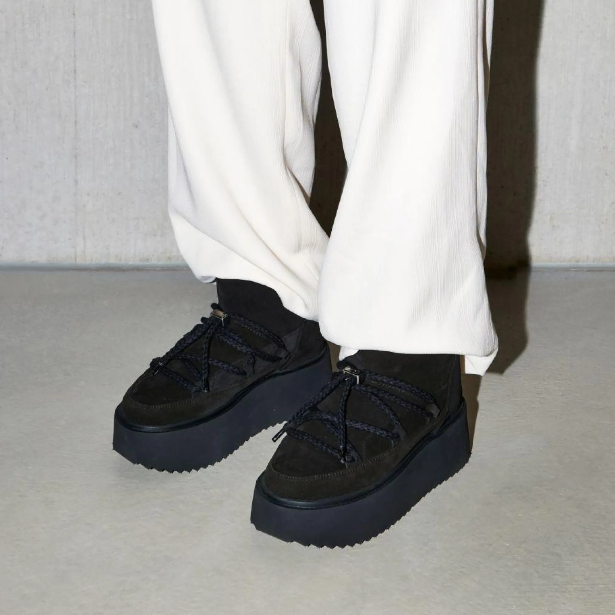 INUIKII Buty Damskie Classic Low Platform Black