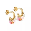 Kolczyki Enamel Copenhagen Hoops Rainbow Bubblegum