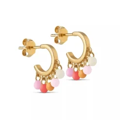 Kolczyki Enamel Copenhagen Hoops Rainbow Bubblegum