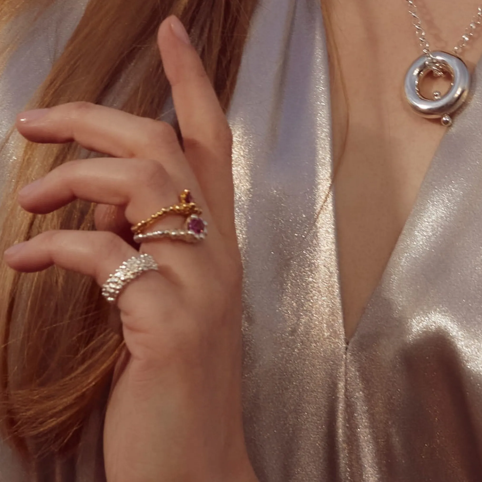 Pierścionek Maar Caviar ring silver