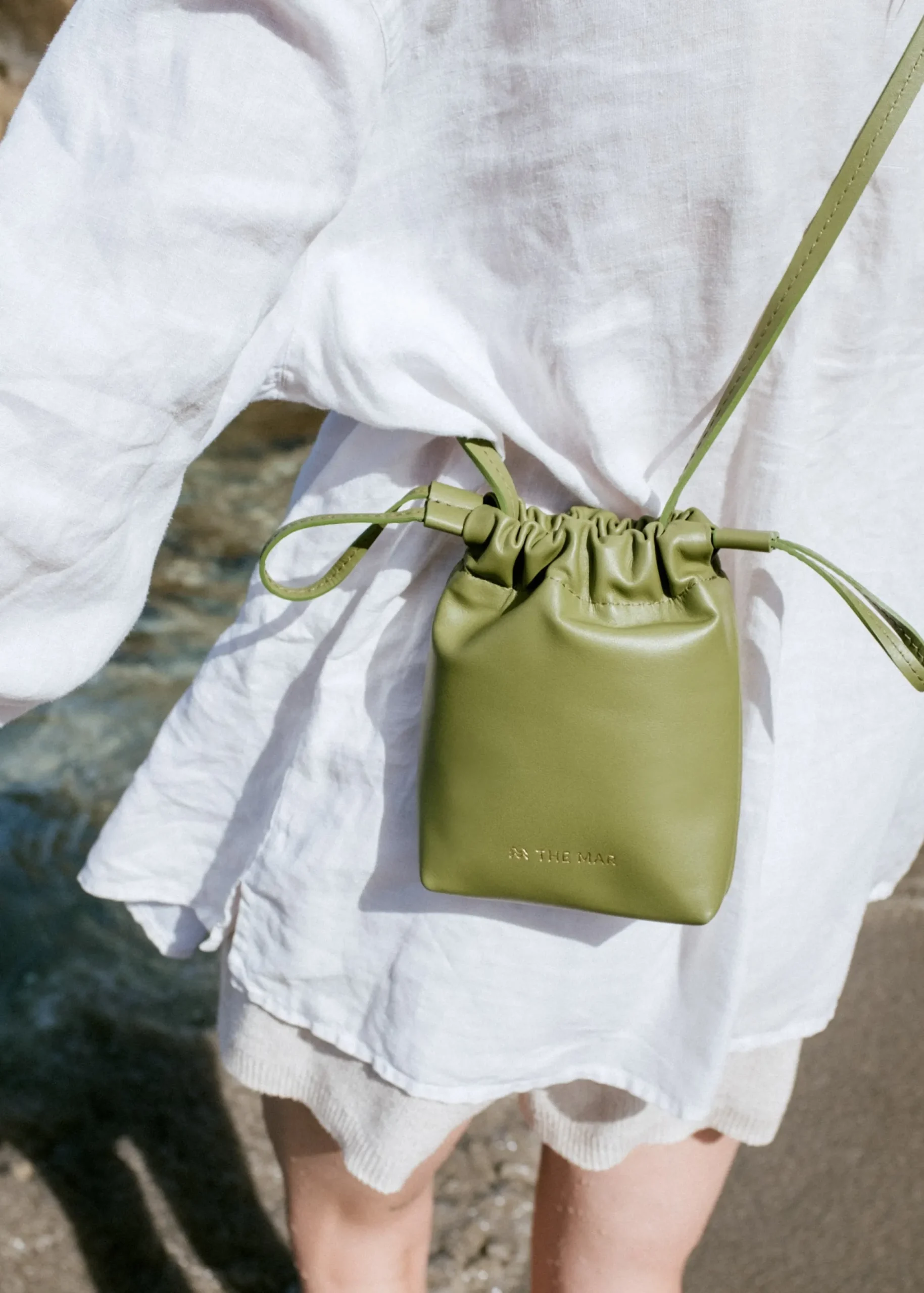 THE MAR torebka skórzana Oyster Mini Green
