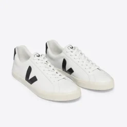 Veja Esplar Logo Sneakersy Damskie Leather Extra White Black Kolor Bia